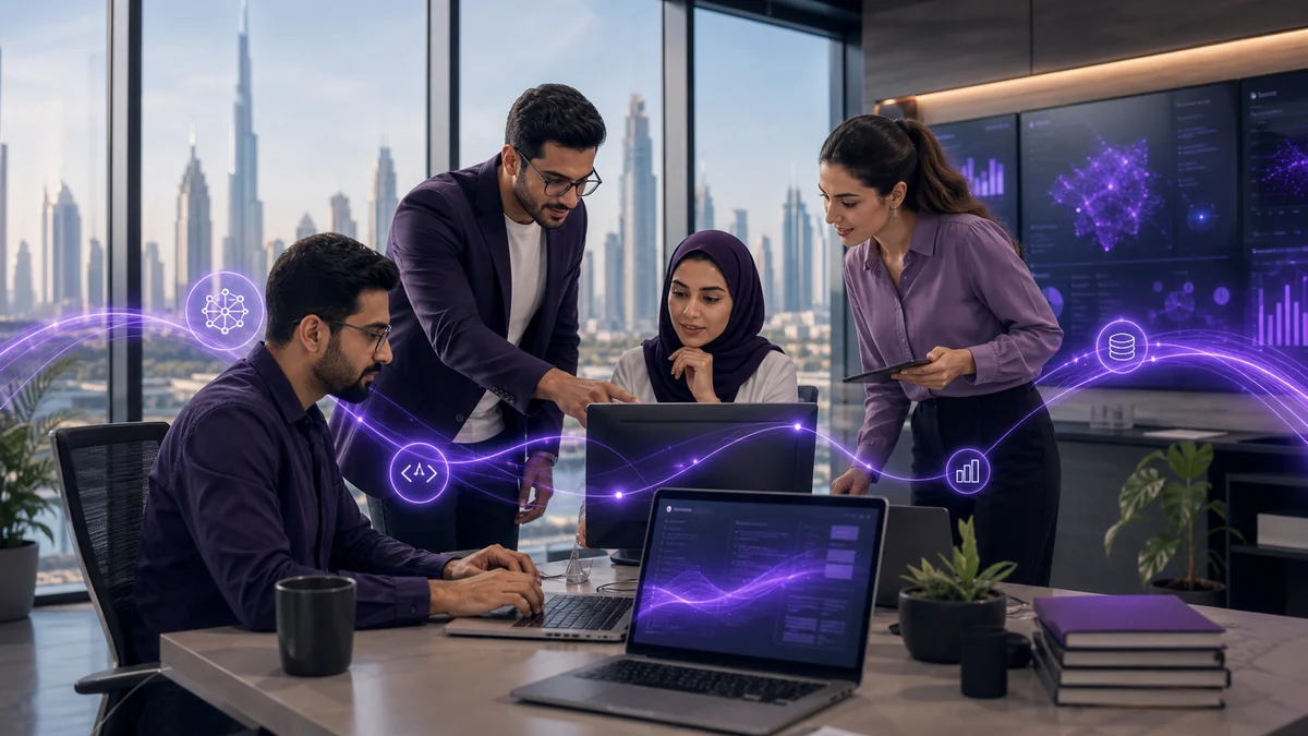 Premium notionwave editorial visual for ai company setup uae planning in the UAE
