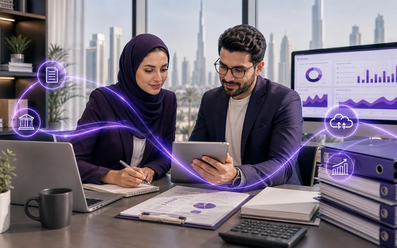 Premium notionwave editorial visual for bookkeeping services uae planning in the UAE