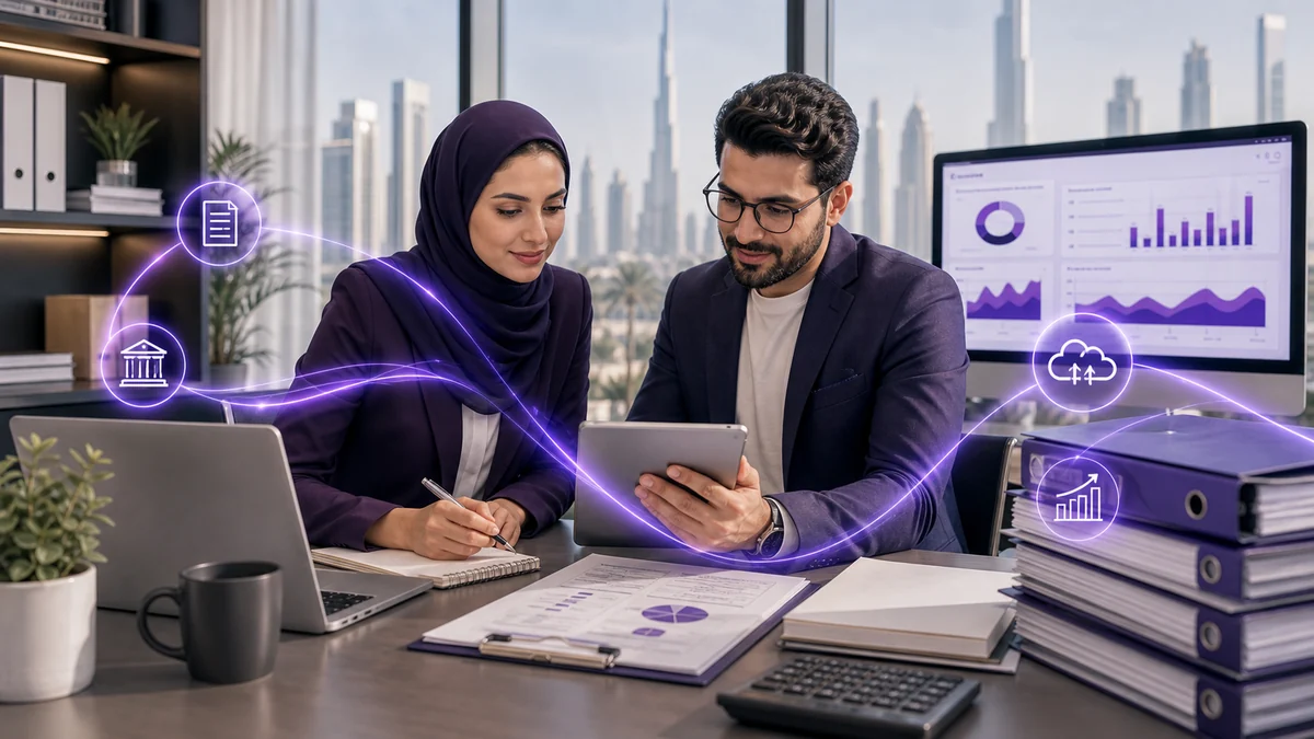 Premium notionwave editorial visual for bookkeeping services uae planning in the UAE