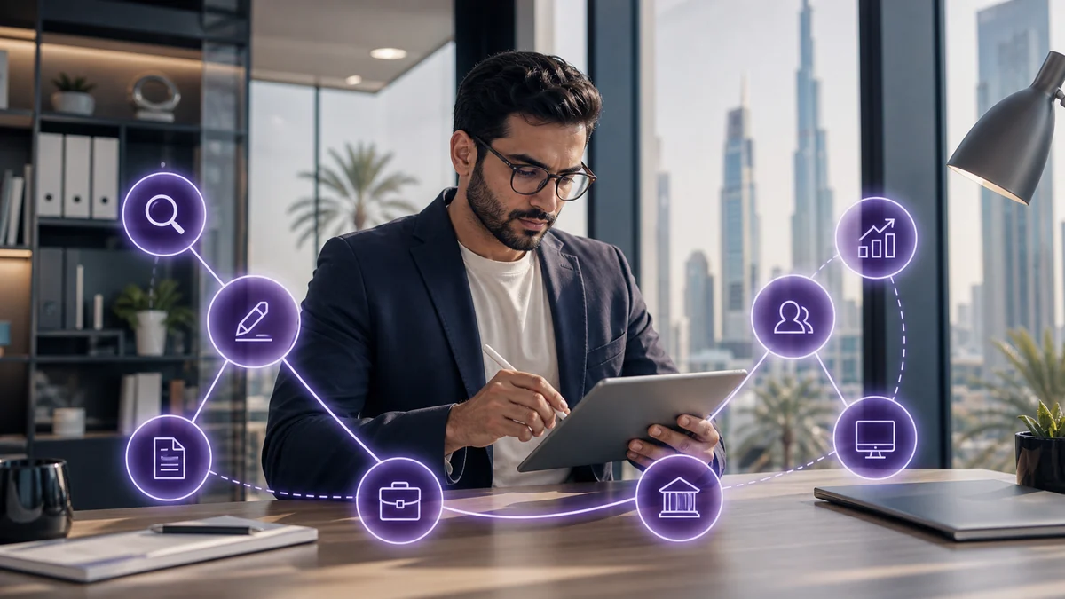 Premium notionwave editorial visual for how to start a business in the uae planning in the UAE
