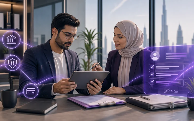 Premium notionwave editorial visual for business bank account opening uae planning in the UAE
