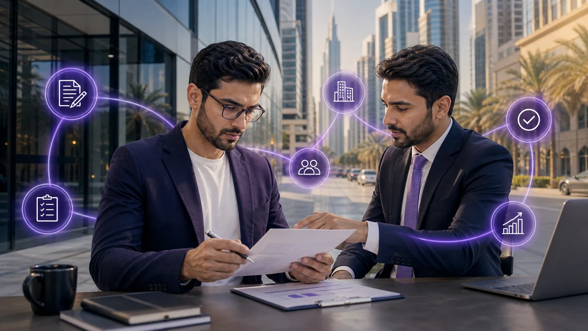 Premium notionwave editorial visual for uae mainland company setup planning in the UAE
